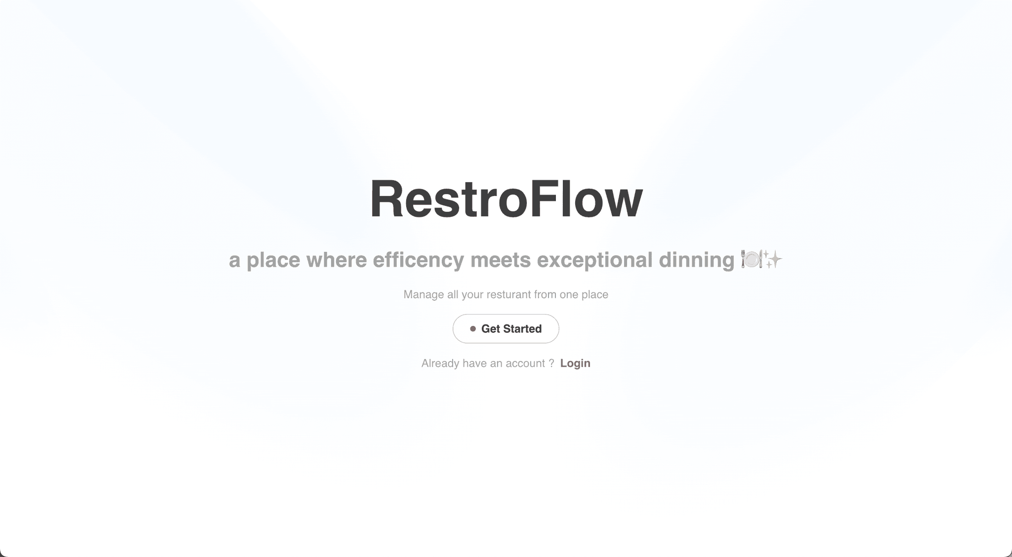 RestroFlow project screenshot